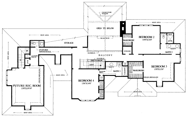 Architectural House Design - European Floor Plan - Upper Floor Plan #137-111