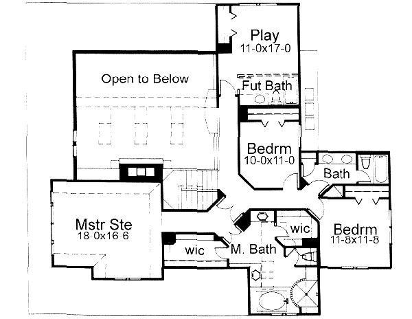 Farmhouse Floor Plan - Upper Floor Plan #120-102