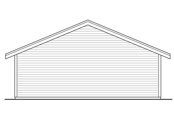 Exterior - Rear Elevation for Cottage House Plan #124-1101, 0.5 bath