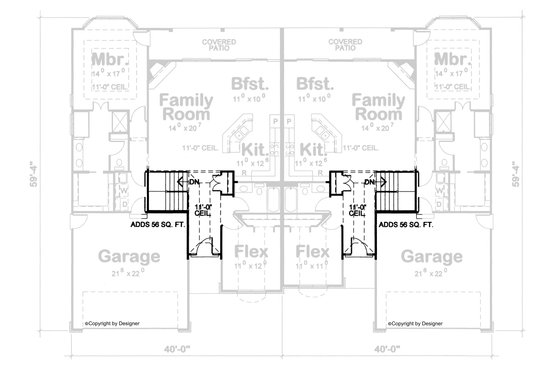 Floor Plan - Other Floor for Traditional House Plan #20-2063 - 2 bed, 2 bath