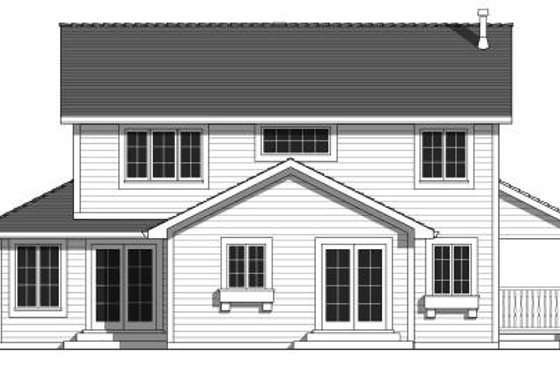 Exterior - Rear Elevation for Country House Plan #427-3 - 4 bed, 3 bath