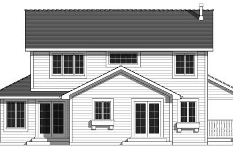 Home Plan - Exterior - Rear Elevation for Country House Plan #427-3 - 4 bed, 3 bath