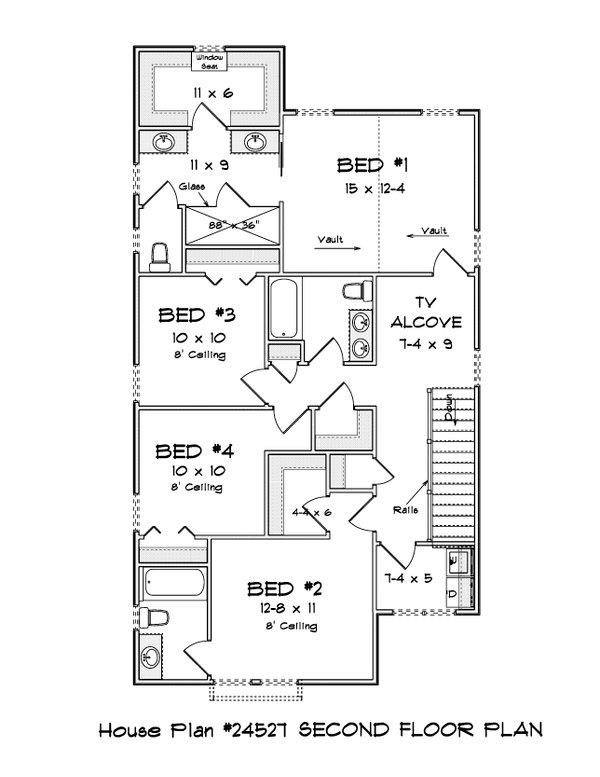 Cottage Floor Plan - Upper Floor Plan #513-2320