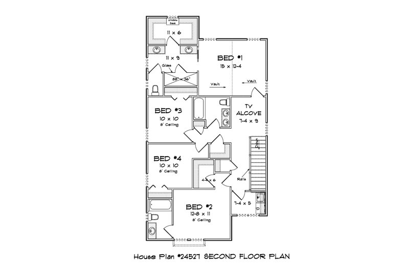 House Design - Floor Plan - Upper Floor for Cottage House Plan #513-2320 - 4 bed, 3.5 bath