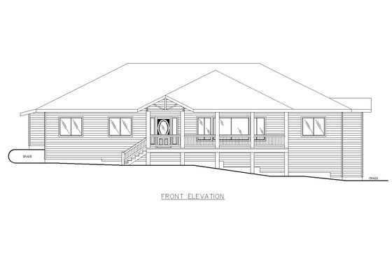 Exterior - Front Elevation 3 for Bungalow House Plan #117-1094 - 3 bed, 2 bath