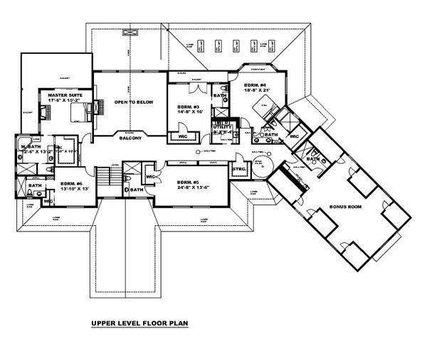 Craftsman Floor Plan - Upper Floor Plan #117-954