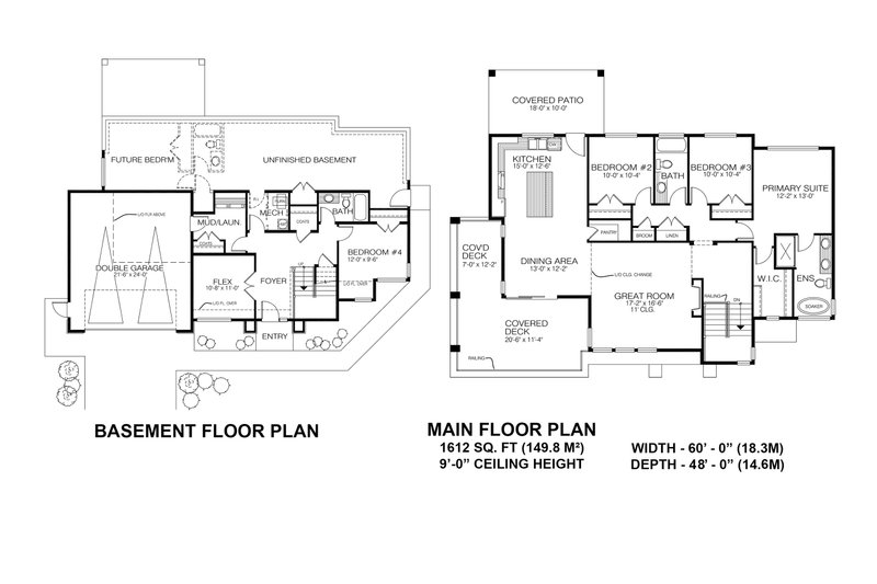 Home Plan - Floor Plan - Main Floor for Contemporary House Plan #1100-144 - 4 bed, 3 bath