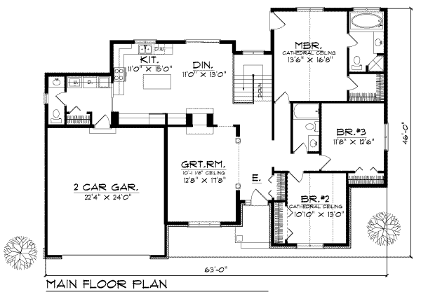 Dream House Plan - Traditional Floor Plan - Main Floor Plan #70-199