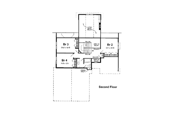 Floor Plan - Upper Floor for Country House Plan #312-806 - 4 bed, 2.5 bath