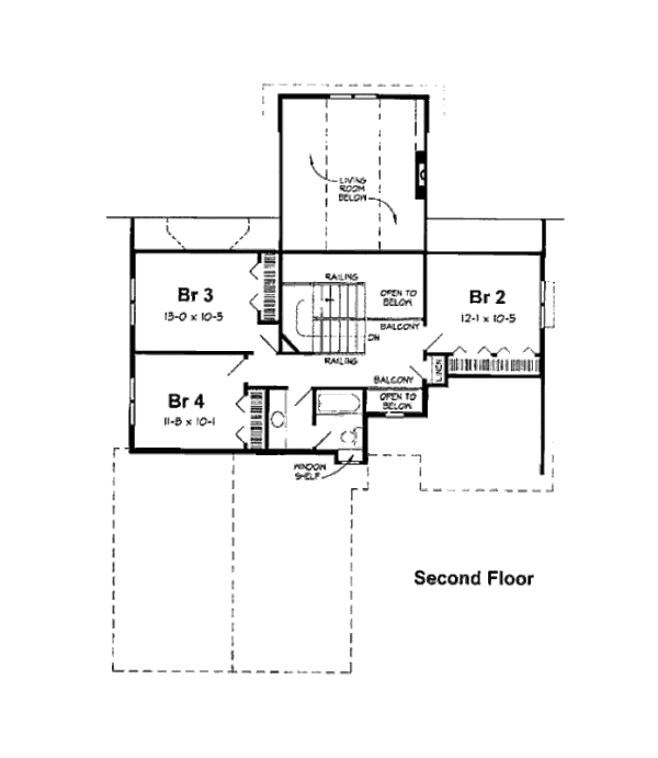 Country Floor Plan - Upper Floor Plan #312-806