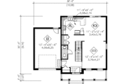 European Style House Plan - 3 Beds 1.5 Baths 1392 Sq/Ft Plan #25-4185 
