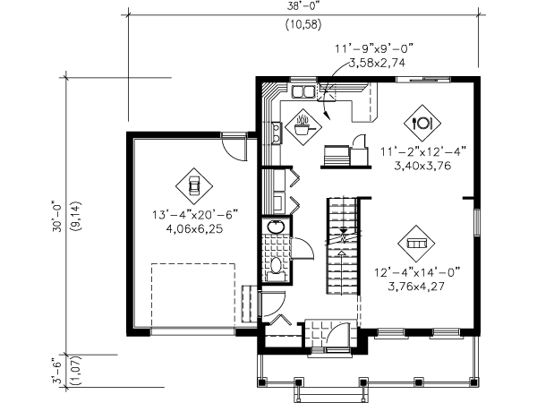 European Floor Plan - Main Floor Plan #25-4185