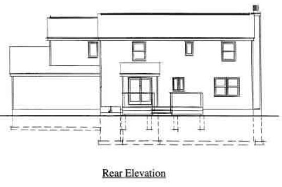 Exterior - Rear Elevation for Traditional House Plan #75-124 - 4 bed, 2.5 bath