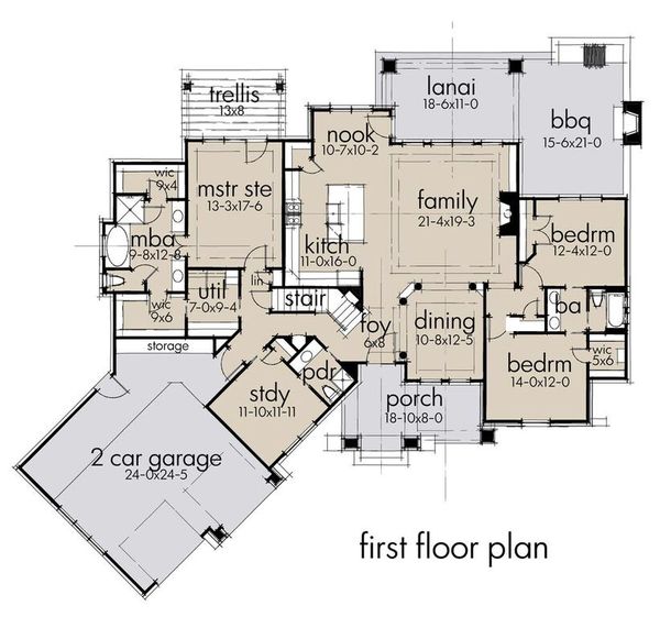 Dream House Plan - Craftsman Floor Plan - Main Floor Plan #120-193