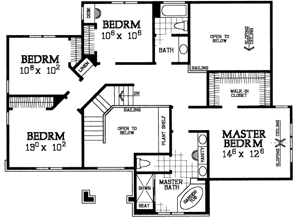Home Plan - European Floor Plan - Upper Floor Plan #72-481