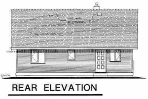Exterior - Rear Elevation for Ranch House Plan #18-1046 - 3 bed, 1 bath