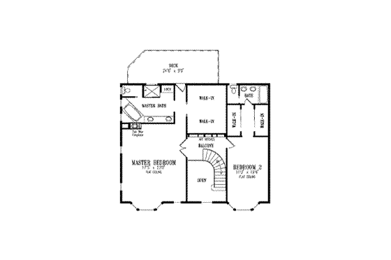 Floor Plan - Upper Floor for Adobe / Southwestern House Plan #1-836 - 5 bed, 4 bath