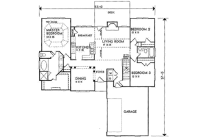Floor Plan - Main Floor for Traditional House Plan #129-105 - 3 bed, 2 bath