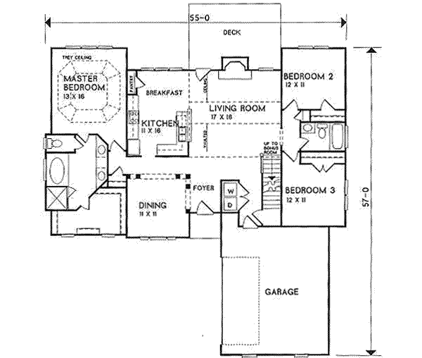 Architectural House Design - Traditional Floor Plan - Main Floor Plan #129-105