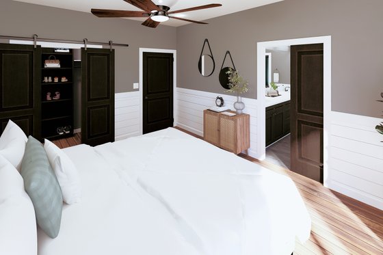 Interior - Master Bedroom 1 for Craftsman House Plan #44-285 - 3 bed, 2.5 bath