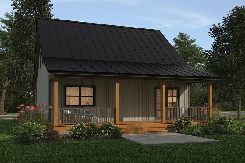 Architectural House Design - Exterior - Rear Elevation 2 for Cottage House Plan #497-13 - 2 bed, 2 bath