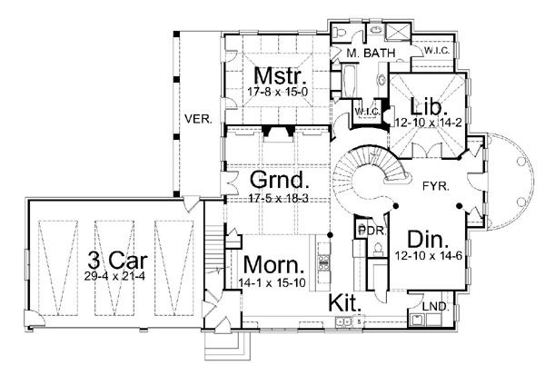 Home Plan - Classical Floor Plan - Main Floor Plan #119-253