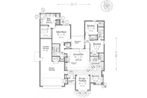 Floor Plan - Main Floor for European House Plan #310-319 - 3 bed, 2.5 bath