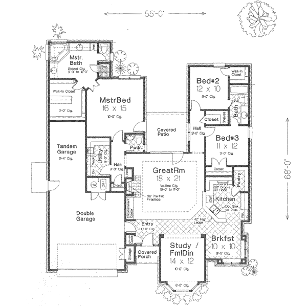 European Floor Plan - Main Floor Plan #310-319