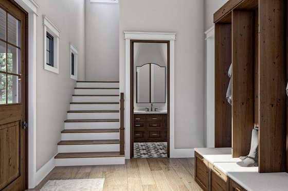 Interior - Entry for Barndominium House Plan #455-613 - 3 bed, 3 bath