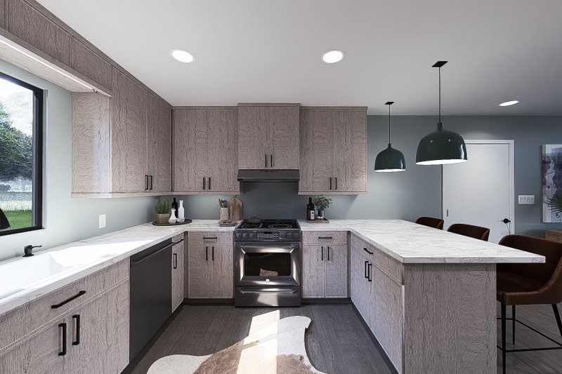 House Blueprint - Interior - Kitchen 1 for Modern House Plan #923-399 - 3 bed, 2 bath