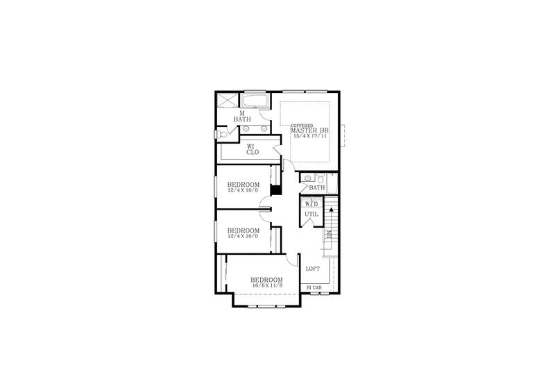 House Blueprint - Floor Plan - Upper Floor for Craftsman House Plan #53-630 - 4 bed, 2.5 bath