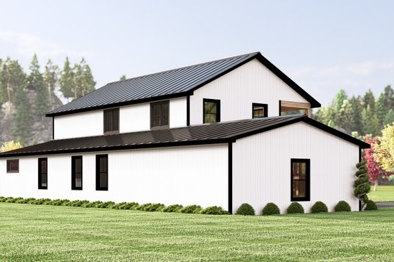 Exterior - Rear Elevation 1 for Barndominium House Plan #1064-338 - 4 bed, 2.5 bath