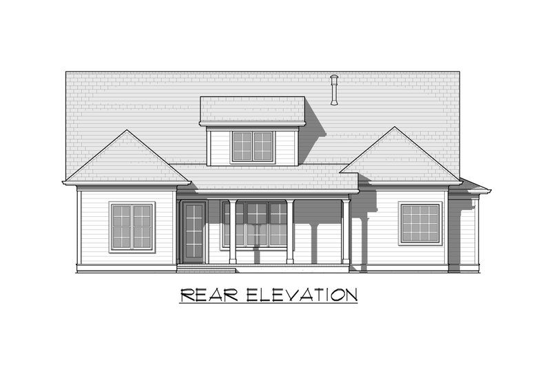 Dream House Plan - Exterior - Rear Elevation for Traditional House Plan #1054-99 - 4 bed, 3 bath