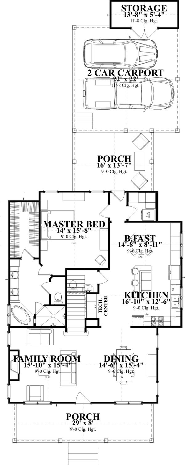 Traditional Floor Plan - Main Floor Plan #63-374