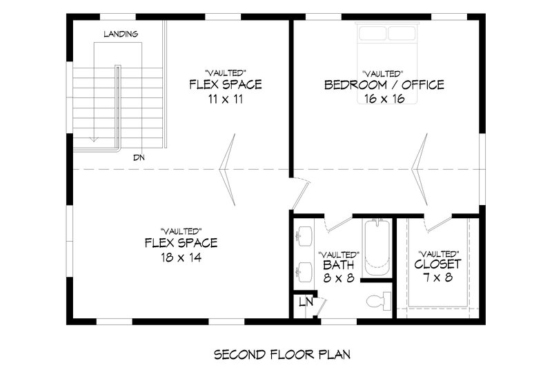 Home Plan - Floor Plan - Upper Floor for Contemporary House Plan #932-885 - 1 bed, 1 bath
