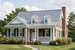 Cottage Exterior - Front Elevation Plan #137-415
