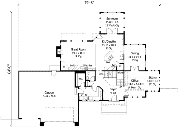 Prairie Floor Plan - Main Floor Plan #51-227