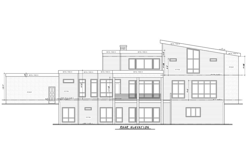 House Design - Exterior - Rear Elevation 1 for Contemporary House Plan #20-2646 - 5 bed, 5.5 bath