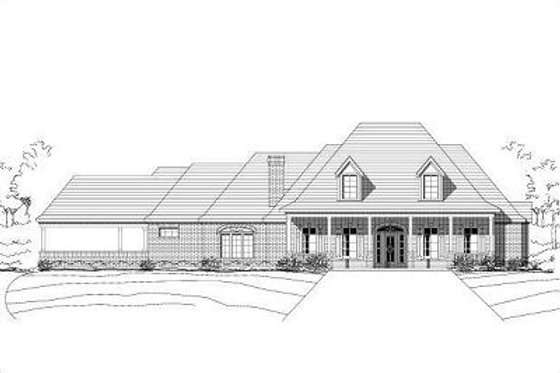Exterior - Front Elevation for Traditional House Plan #411-472 - 4 bed, 3 bath