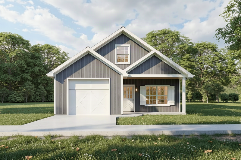 Architectural House Design - Exterior - Front Elevation 2 for Farmhouse House Plan #1127-11 - 3 bed, 2 bath
