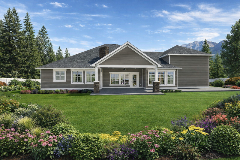 Home Plan - Exterior - Rear Elevation for Traditional House Plan #1060-445 - 3 bed, 2 bath