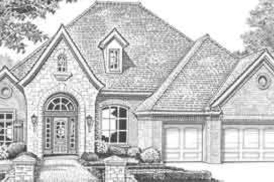 Exterior - Front Elevation for European House Plan #310-329 - 4 bed, 4 bath