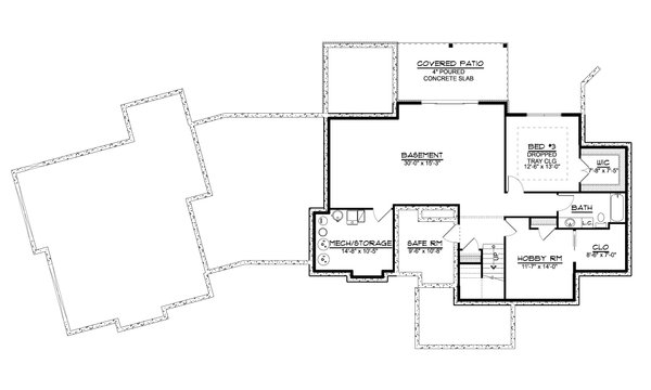 House Blueprint - Country Floor Plan - Lower Floor Plan #1064-353