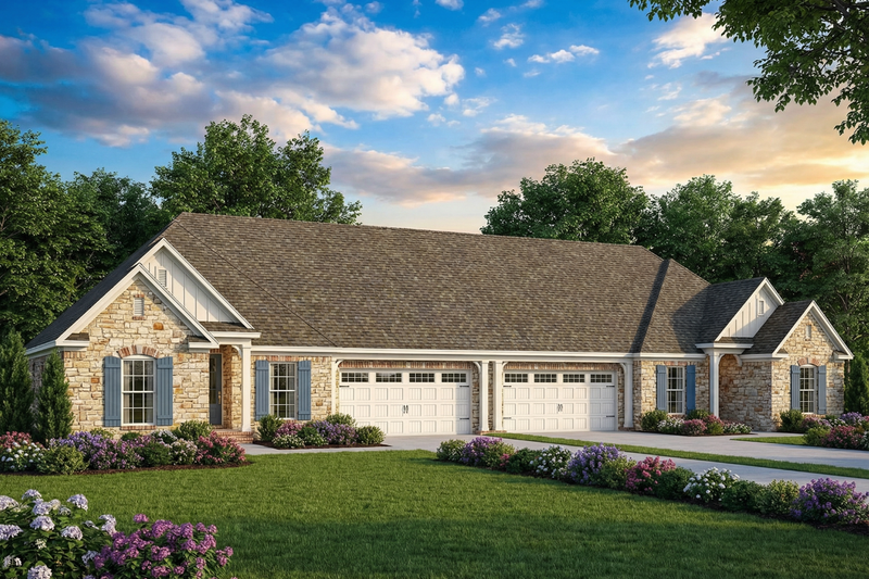 European Style House Plan - 3 Beds 2 Baths 2718 Sq/Ft Plan #17-1077 Exterior
