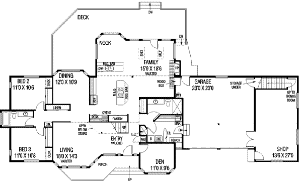 House Plan Design - Traditional Floor Plan - Main Floor Plan #60-366