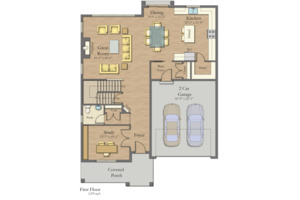 Floor Plan - Main Floor for Craftsman House Plan #1057-14 - 4 bed, 2.5 bath