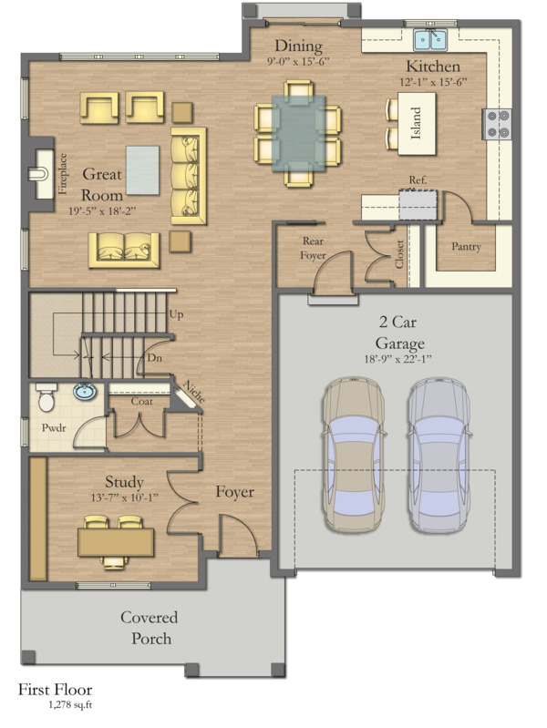 House Design - Craftsman Floor Plan - Main Floor Plan #1057-14