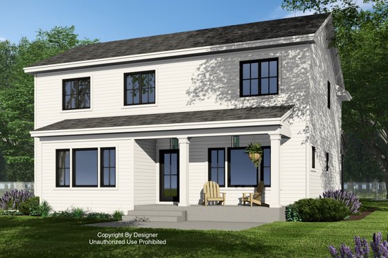 Exterior - Rear Elevation 1 for Farmhouse House Plan #51-1374 - 4 bed, 3.5 bath