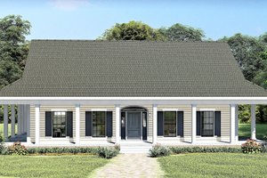Southern Exterior - Front Elevation Plan #44-237