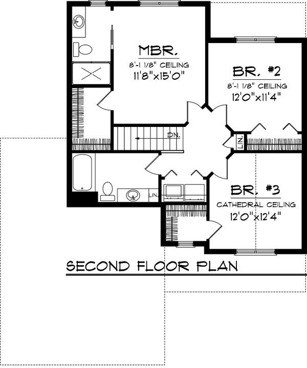 Home Plan - Craftsman Floor Plan - Upper Floor Plan #70-1043